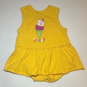 The Children's Place Yellow Sleeveless Top with Ice Cream Design